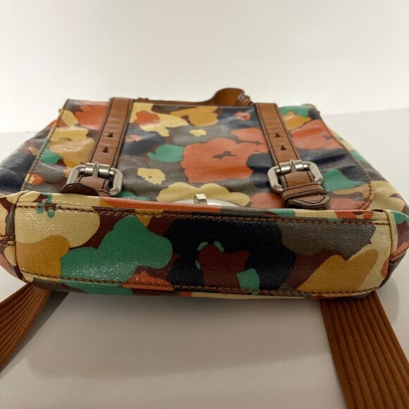 Fossil Multicolor Floral Coated Canvas Crossbody Bag Purse Top Handle and Strap - Picture 7 of 7